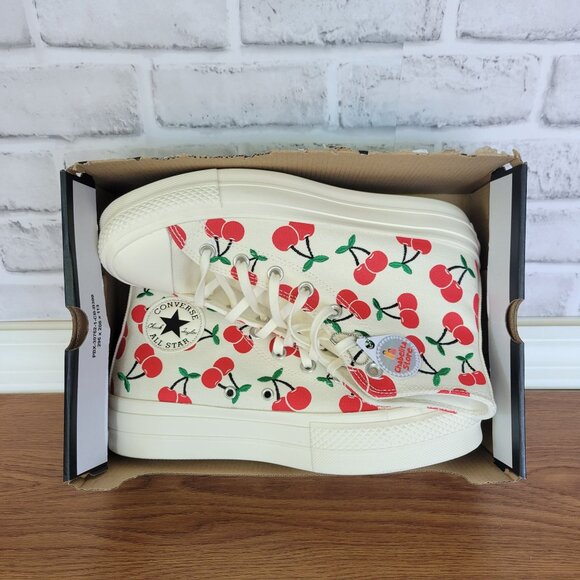 ✨Converse Chuck Taylor All Star Lift Platform Sz 7 Womens Shoes Cherries A08096C - Picture 7 of 9